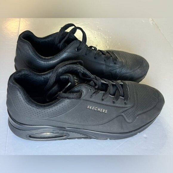 Skechers Men’s Black Athletic Sneakers Size 10 (EU 40) Air Cooled Memory Foam - Picture 1 of 16